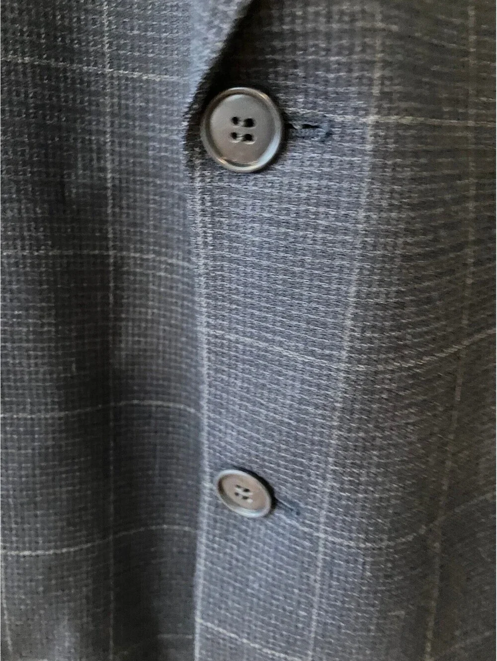 Geoffrey Beene Signature Mens 42R Navy Windowpane Blazer Wool Sport Coat Plaid